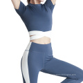 Women's Two-piece Yoga Suit Short Sleeve Tops and High Waist Leggings Seamless Leggings Yoga Two-piece